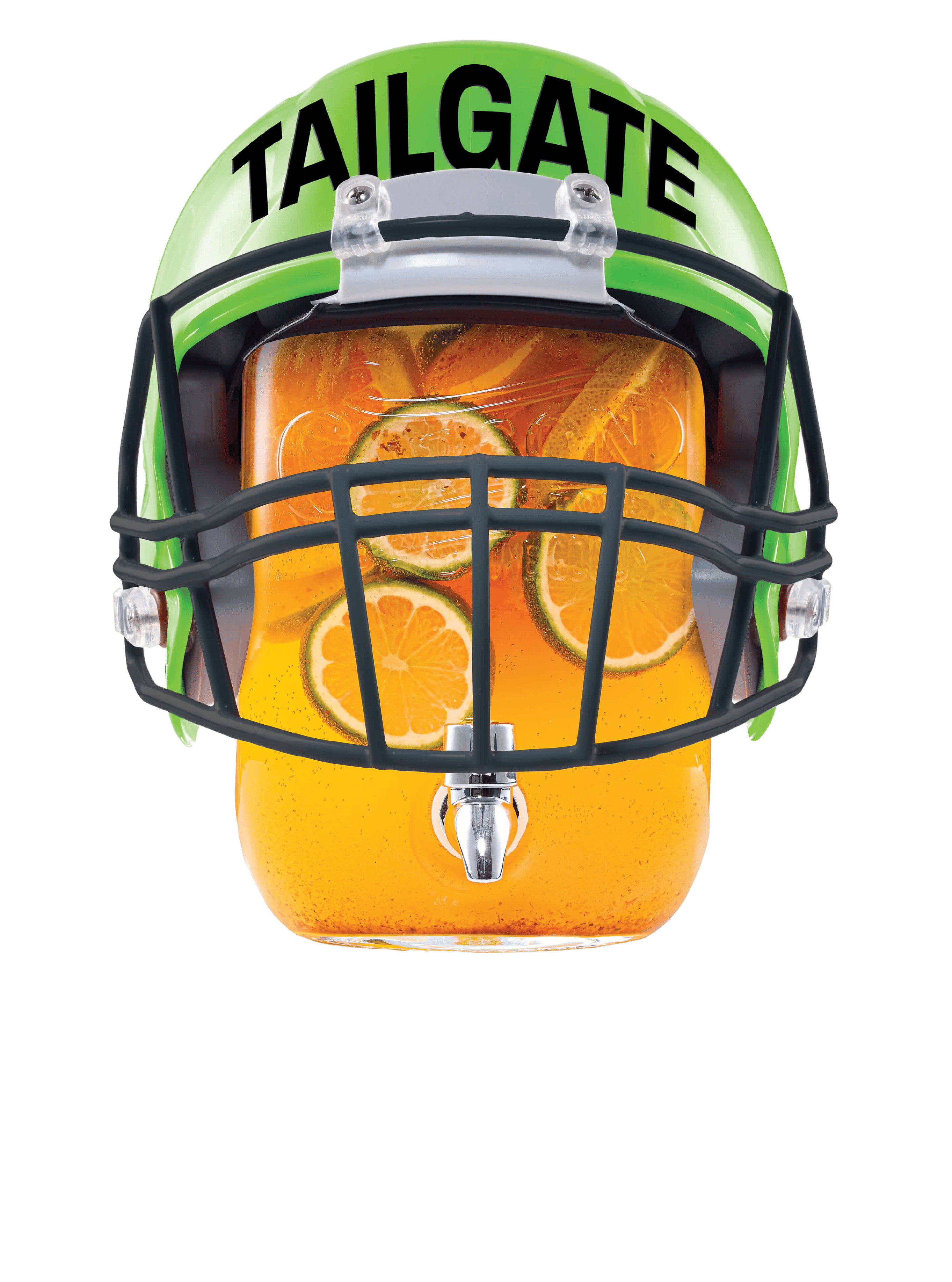 Green football helmet with the word