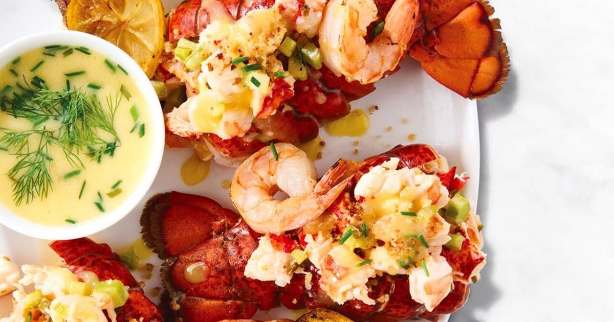 HyVee Seasons Shrimp and Lobster Stuffed Tails with Limoncello…