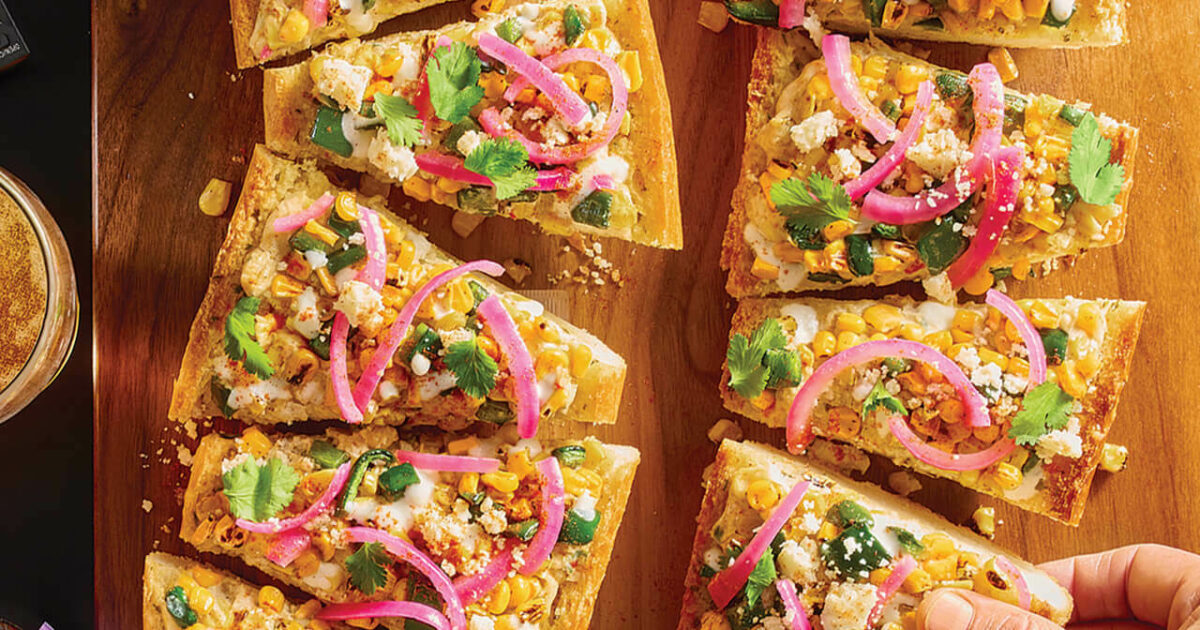 HyVee Seasons Elote Garlic Bread with Pickled Onions